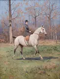 Tadeusz Ajdukiewicz, Dama na koniu, 1912 r., 1912, olej, płótno, 70