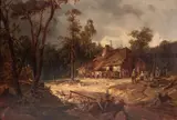 Franciszek Wastkowski, Pejzaż, 1870 r., 1870, olej, płótno