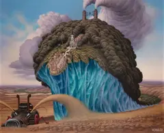 Jacek Yerka, Ostatni lodowiec, 2020, 2020, akryl, płótno