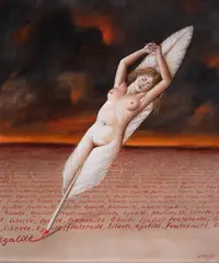 Rafał Olbiński, Liberte Égalité Fraternité, 2020, 2020, akryl, olej, płótno