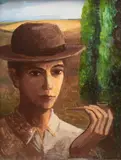 Katarzyna Karpowicz, Portret mężczyzny z fajką, 2018, 2018, olej, płótno