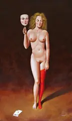 Rafał Olbiński, The Queen of hearts, 2020, 2020, akryl, olej, płótno