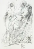Bez tytułu, 1985 by Franciszek Starowieyski, 1985, ołówek, papier, 29, sold Apr 2022