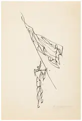 Roman Opałka, Szkic do ilustracji, 1957, 1957, tusz, papier