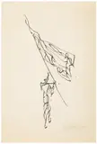 Roman Opałka, Szkic do ilustracji, 1957, 1957, tusz, papier