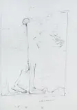Bez tytułu (szkic do obrazu) by Zdzisław Beksiński, ołówek, papier, 29, sold Apr 2022
