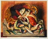 Moïse Kisling, Martwa natura z rybami, litografia, papier