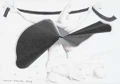 Henryk Waniek, Kankan, 2009, 2009, tusz, kredka, papier, 14