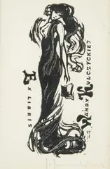 Jerzy Jarnuszkiewicz, Ex libris Wandy Kulczyckiej, tusz, papier