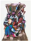 Jerzy Flisak, Jak Boruta zakochał się w karczmarzowej córce, 1988, 1988, akwarela, tusz, papier, 39