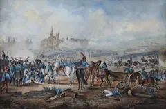 Horace Vernet przypisywany, Bitwa pod Ratyzboną, tusz, gwasz, kość, 14