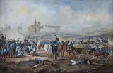 Bitwa pod Ratyzboną by Horace Vernet przypisywany, tusz, gwasz, kość, 14, sold Apr 2022