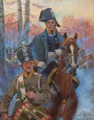 Wojciech Kossak, Oficer i dobosz, 1931 r., 1931, olej, płótno