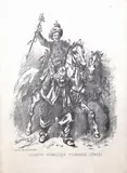 Juliusz Kossak, Lisowczyk prowadzący pojmanego Szweda, litografia, papier