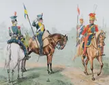 Emmanuel Grammont, Szwoleżerowie, tusz, akwarela, papier