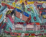 Zamek, 2018 by Edward Dwurnik, 2018, olej, płótno, sold Mar 2022