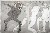 Bez tytułu, 1988 by Franciszek Starowieyski, 1988, olej, prześcieradło, sold Mar 2022