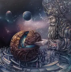 Tomasz Sętowski, Mędrzec wszechświata, 2018 r., 2018, olej, płótno