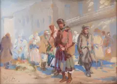 Erno Erb, Przekupki, gwasz, tektura, 18