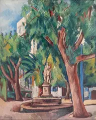 Simon Mondzain, Park, 1921 r., 1921, olej, płótno