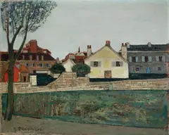 Joseph Pressmane, Pejzaż miejski, olej, płótno