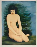 Moïse Kisling, Akt, litografia barwna, papier