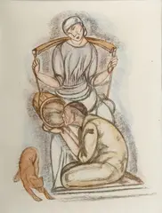 Leopold Gottlieb, Miłosierdzie, litografia barwna, papier, 40