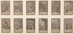 Daniel Mikołaj Chodowiecki, Wesołe kumoszki z Windsoru, 1786 r.,, 12 miedziorytów, papier, 8