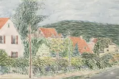 Władysław Brzosko, Ulica w Sopocie, 1948 r., 1948, akwarela, papier