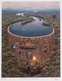 Jacek Yerka, Bibliotama, giclée, papier