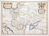 Edward Wells, A new map of present Poland…, mapa pochodząca z “A new set of maps both ancient and present geography”, wyd. Edward Wells, Londyn 1719 miedzioryt kolorowany