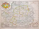Richard Blome, A Mapp of the Estates of the Crowne of Poland, mapa pochodząca z "A Geographical description of the World”, stan pierwszy, wyd. Richard Blome, Londyn 1669 miedzioryt kolorowany w epoce