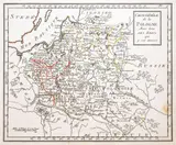 Citoyen Berthelon, Carte générale de la Pologne…, mapa pochodząca z „Atlas Moderne Portatif”, wyd. Joseph de Laporte, Paryż 1798 miedzioryt kolorowany liniowo, wym. mapy 17