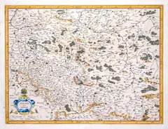 Gerardus Mercator, Polonia et Silesia, mapa pochodząca z “Atlas sive Cosmographicae meditiones de Farbrica Mundi...”, stan pierwszy, wyd. Gerard Mercator, Amsterdam 1585 na verso tekst w języku łacińskim miedzioryt kolorowany, 34