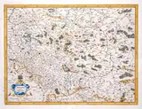 Gerardus Mercator, Polonia et Silesia, mapa pochodząca z “Atlas sive Cosmographicae meditiones de Farbrica Mundi...”, stan pierwszy, wyd. Gerard Mercator, Amsterdam 1585 na verso tekst w języku łacińskim miedzioryt kolorowany, 34