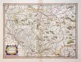 Gerardus Mercator, Polonia, stan drugi, wyd. Henricus Hondius, Londyn 1636 na verso tekst w języku angielskim miedzioryt kolorowany w epoce, 34