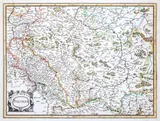 Gerardus Mercator, Polonia, stan drugi, wyd. Henricus Hondius, Londyn 1636 na verso tekst w języku niemieckim miedzioryt kolorowany liniowo, 34