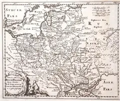 Philipp Clüver, Veteris et novae Regni Poloniae…, mapa pochodząca z „Universam Geographiam tam veterem quam novam tabulis geographicis XLVI”, stan trzeci, wyd. Petrus de Coup, Londyn 1729 miedzioryt, wym. mapy 20