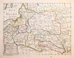 Nicolas Sanson, Les Estats de la Couronne de Pologne, wyd. Pierre Moullart-Sanson, Paryż 1703 miedzioryt kolorowany liniowo