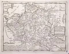 Herman Moll, Poland subdivided into its severall Palatinates & c, mapa pochodząca z “Modern History: or, the Present State of all Nations”, stan czwarty, wyd. Bettesworth & Hitch, Londyn 1739 miedzioryt