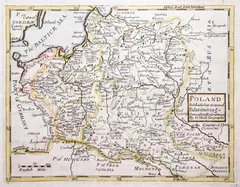 Herman Moll, Poland subdivided into its severall Palatinates & c, mapa pochodząca z “Modern History: or, the Present State of all Nations”, wyd. Bettesworth & Hitch, Londyn 1720 miedzioryt kolorowany, 20