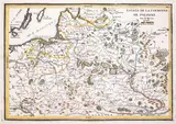 Nicolas de Fer, Estats de la Couronne de Pologne, stan drugi, wyd. Nicolas de Fer, Paryż 1717 mapa pochodząca z „L’atlas curieux” miedzioryt kolorowany, 22