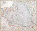 Johann Walch, Polen nach sejner ersten, und letzten, oder gaenzlichen Theilung, stan czwarty, wyd. Johann Walch, Augsburg 1807 miedzioryt kolorowany liniowo