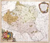 Anton Friedrich Büsching, Mappa Geographica Regni Poloniae..., stan pierwszy, wyd. Officina Paganiana, Florencja 1771 miedzioryt kolorowany, 46