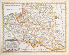 Jean-Baptiste Nolin, Etats de la Couronne de Pologne, wyd. L. Mondhare, Paryż 1783 miedzioryt kolorowany liniowo, 22