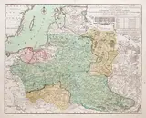 Nicolas de Fer, Les Etats de la Couronne de Pologne, mapa pochodząca z „Atlas general contenant le detail…”, stan piąty, wyd. Luis-Charles Desnos, Paryż 1782 miedzioryt kolorowany w epoce