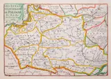 Nicolas de Fer, Les Estats de la Couronne de Pologne, mapa pochodząca z „Petit et nouveau atlas”, wyd. Nicolas de Fer, stan drugi, Paryż 1705 miedzioryt kolorowany