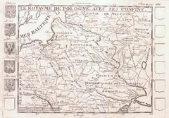 Daniel de la Feuille, Le Royaume de Pologne avec ses confins, mapa pochodząca z „Nouvelle méthode pour apprendre la géographie universelle”, stan czwarty, wyd. Pherotee de la Croix, Lyon 1717 miedzioryt