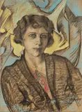 Stanisław Ignacy Witkiewicz, Portret kobiety, 1925 r., 1925, pastel, papier, 62