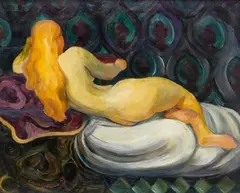 Zdzisław Cyankiewicz, Leżący akt, 1945 r., 1945, olej, płótno